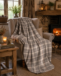 Highland Cow Design Fleece Blanket Throws 120x150cm - Mocha