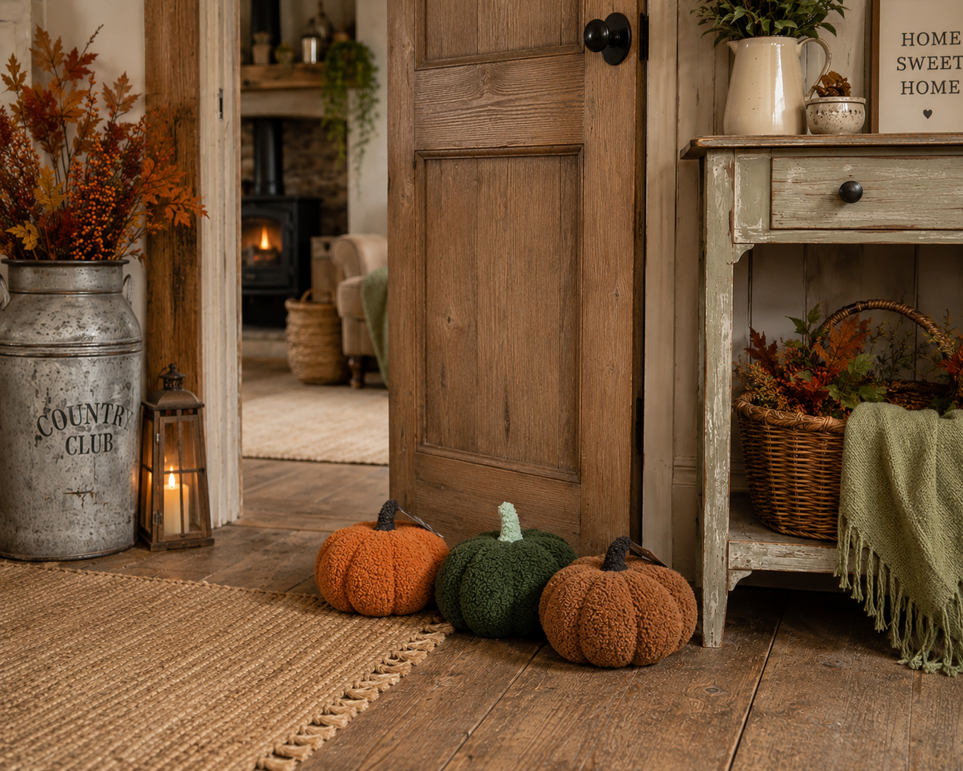 Pumpkin Autumnal Design Novelty Door Stops – Assorted Colours