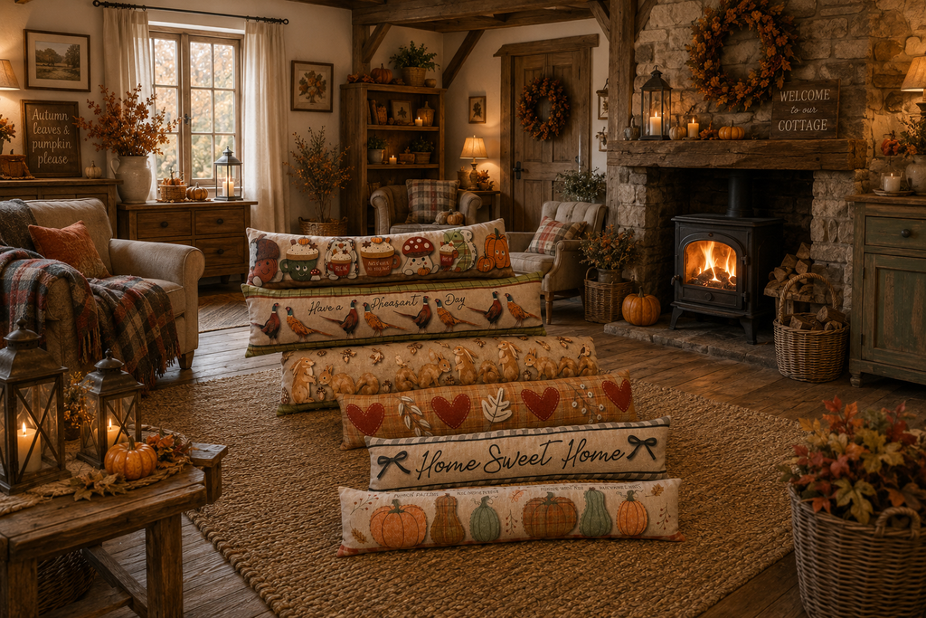 Autumnal Design Printed Plush Draught Excluders – Assorted Designs