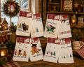 Christmas 3 Pack Velour Tea Towels – 100% Cotton - 4 designs