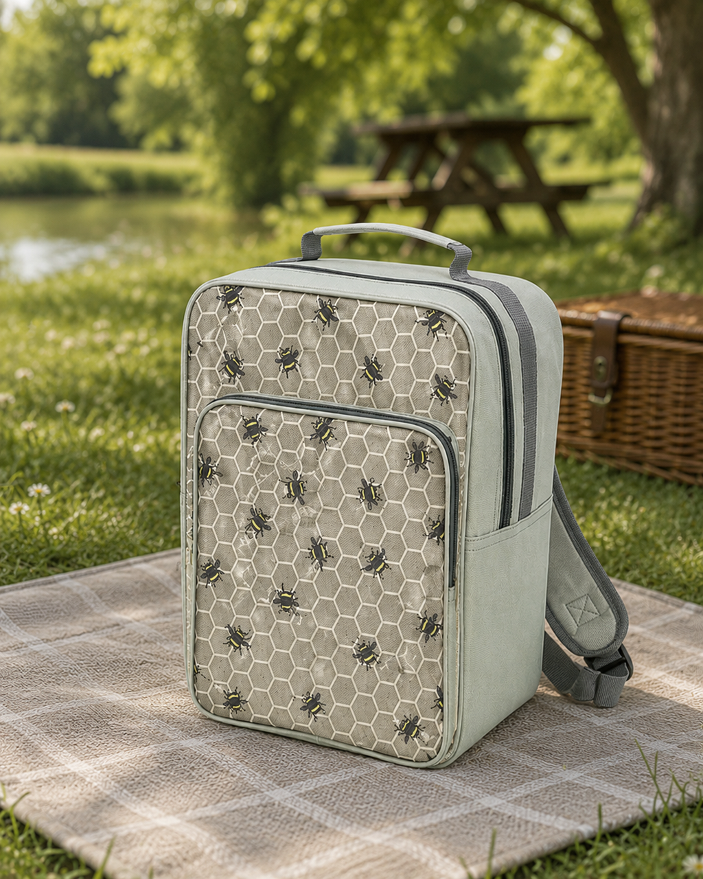Country Club Busy Bee Insulated Backpack Cooler Bag – 17 Litre Capacity | Picnic, Camping & Beach Lunch Bag
