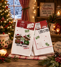 Christmas Kisses Highland Cow – 3 Pack 100% Cotton Velour Tea Towels