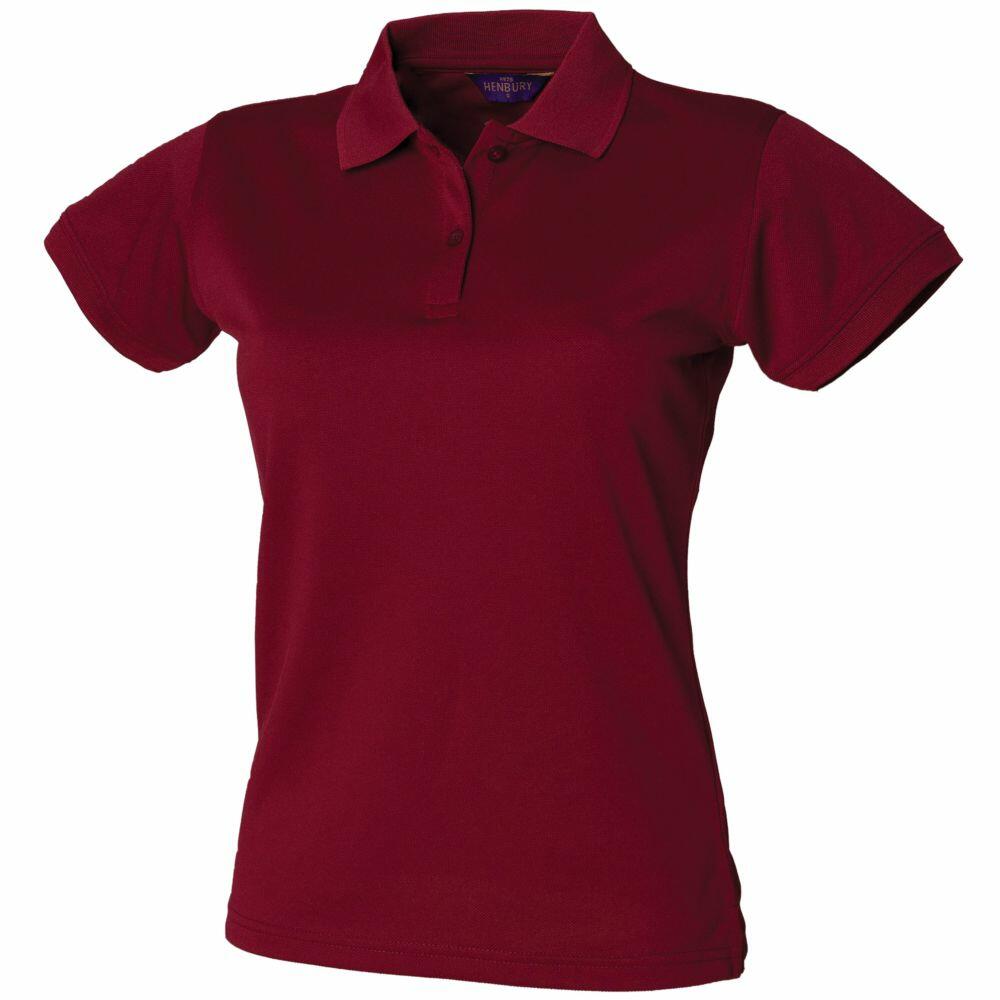 Henbury Ladies Polo Shirts – 3 Pack | Premium Cotton Blend Workwear & Casual Polo Tops | Burgundy
